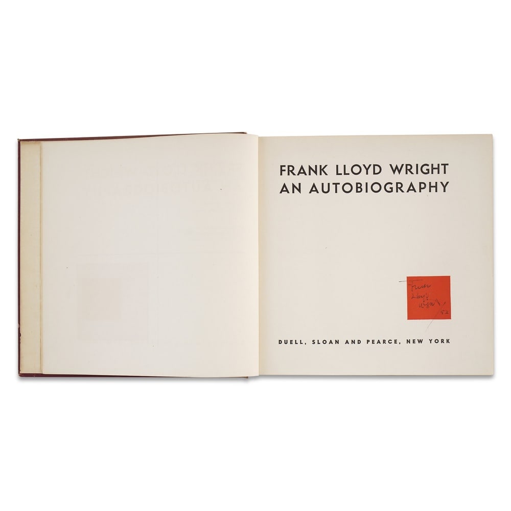 FRANK LLOYD WRIGHT SIGNED "AN AUTOBIOGRAPHY" BOOK - 3