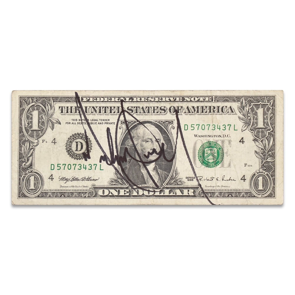 MICHAEL JACKSON SIGNED 1995 SERIES ONE DOLLAR FEDERAL RESERVE NOTE (1 of 2)