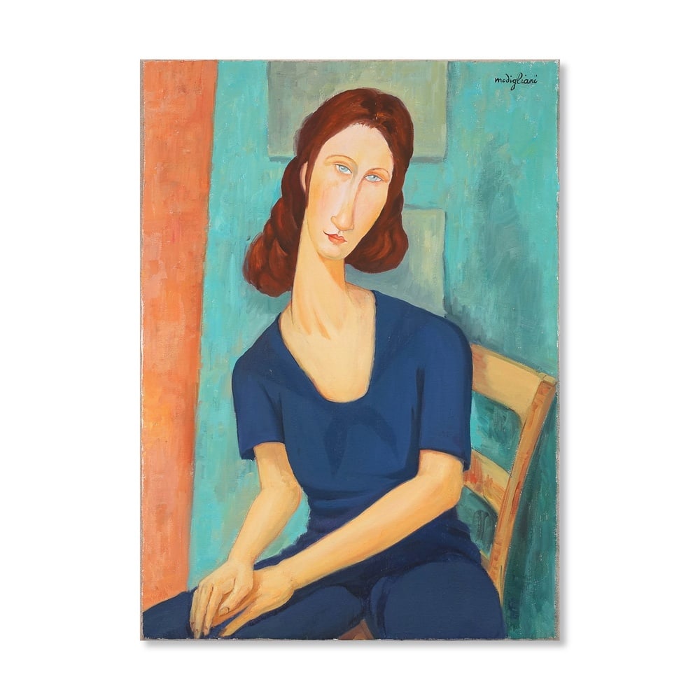AMEDEO MODIGLIANI (1884-1920), ATTRIBUTED TO, OIL ON CANVAS: Signed (lower right) Image Dimensions: 25 3/4 x 18 3/8 in (65.5 x 46.7 cm) This painting comes with COA. Amedeo Modigliani remains one of the most distinctive figures of twentieth-century modern art.