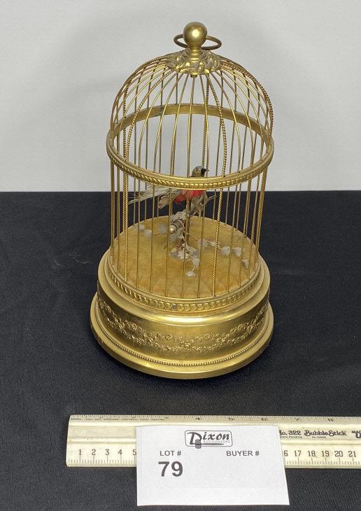 Vintage French Mechanical Bird Cage Music Box Vintage (1 of 7)