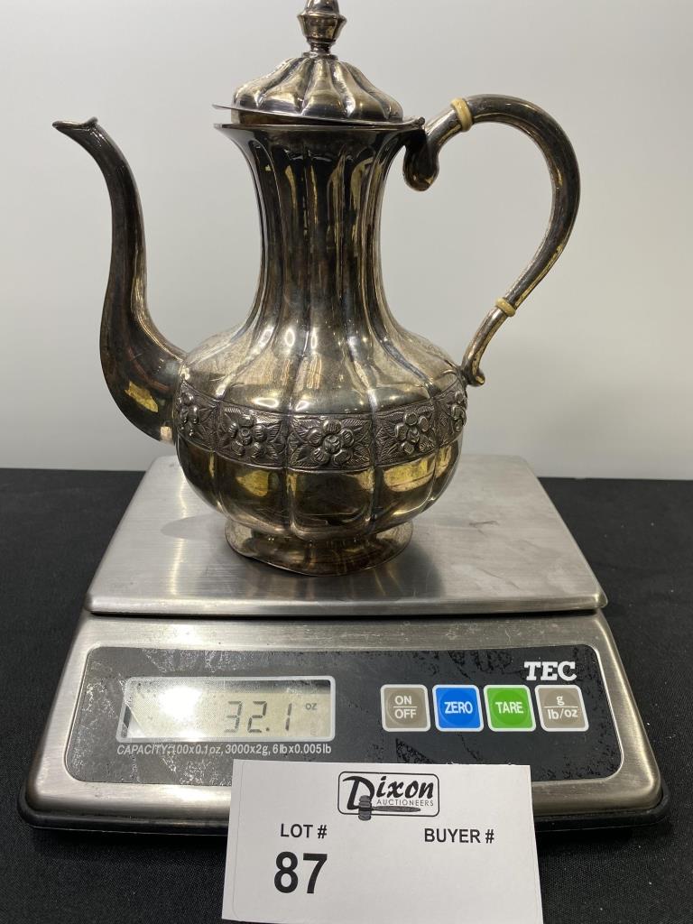 STERLING SILVER TEA POT SANDBORN MEXICO 925  8.5" X (1 of 5)