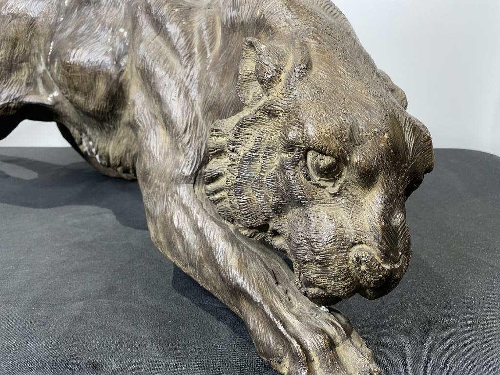 LARGE BRONZE PANTHER DECO 48X12X11 (1 of 5)