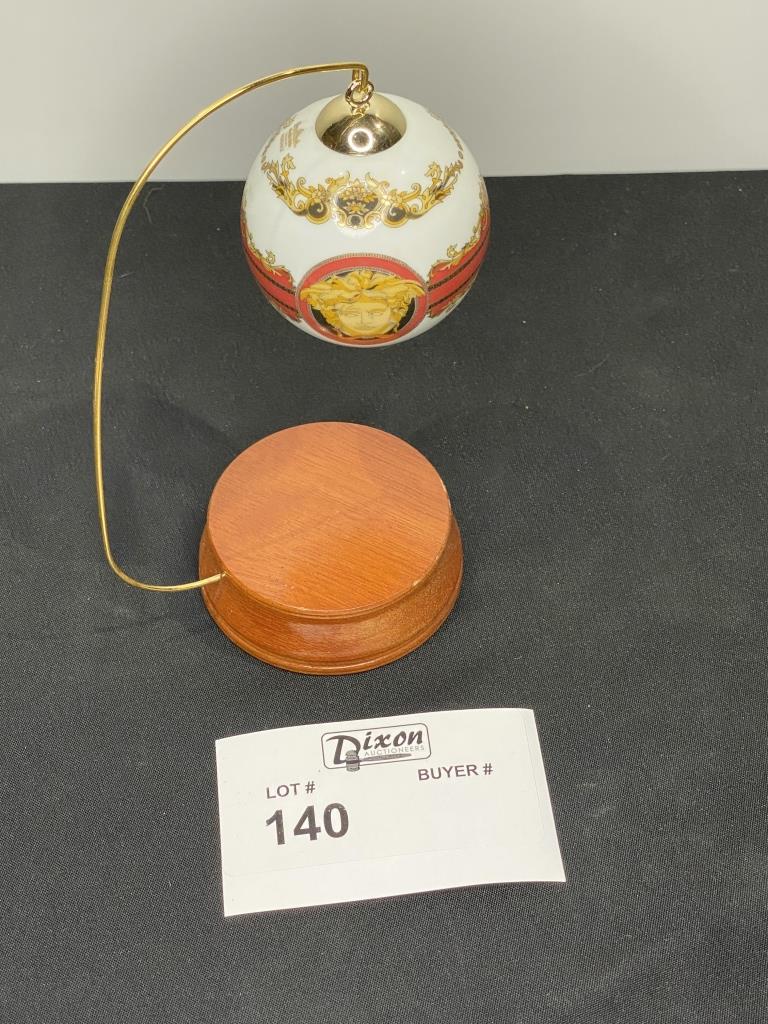 VERSACE BALL ORNAMENT ROSENTHAL WITH WOOD STAND VERSACE (1 of 2)