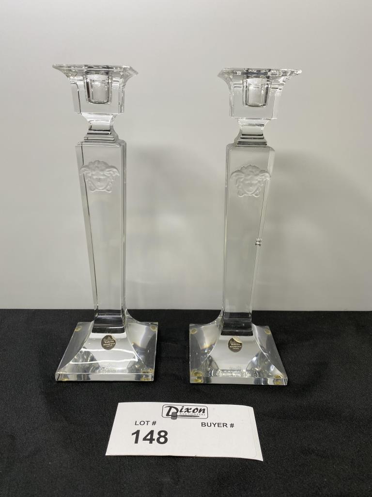 VERSACE ROSENTHAL MEDUSA GORGONA CANDLE STICKS CRYSTAL (1 of 4)