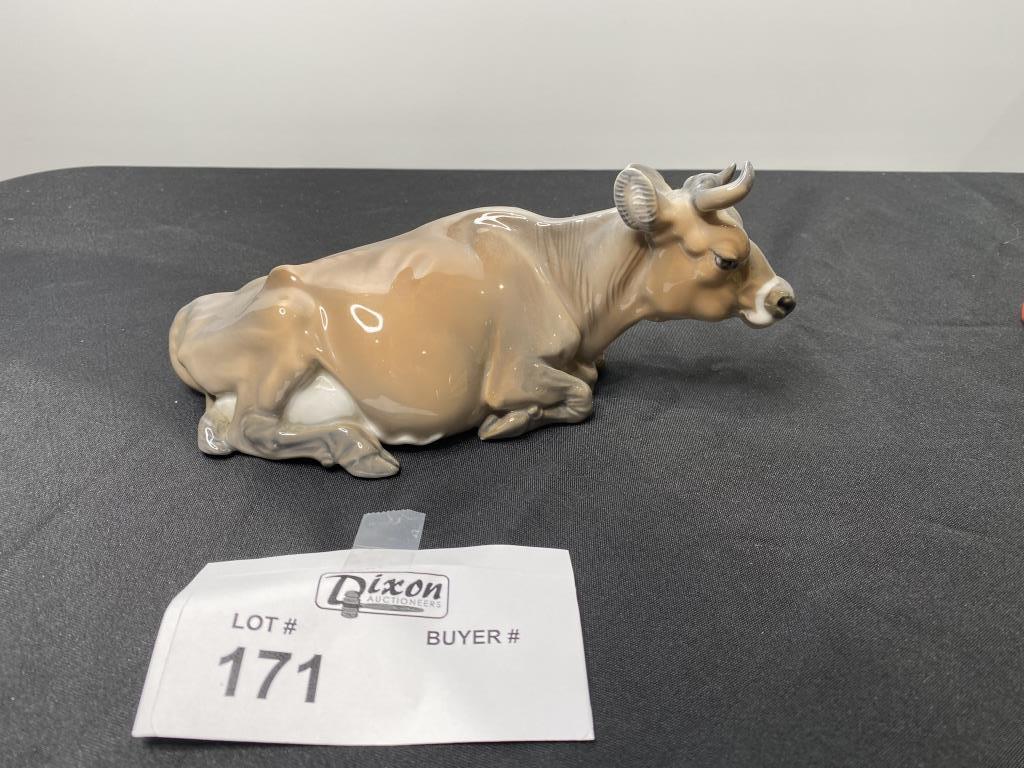ROYAL COPENHAGEN JERSEY COW SITTING 4683 9X4.25X3.25: 9X4.25X3.25