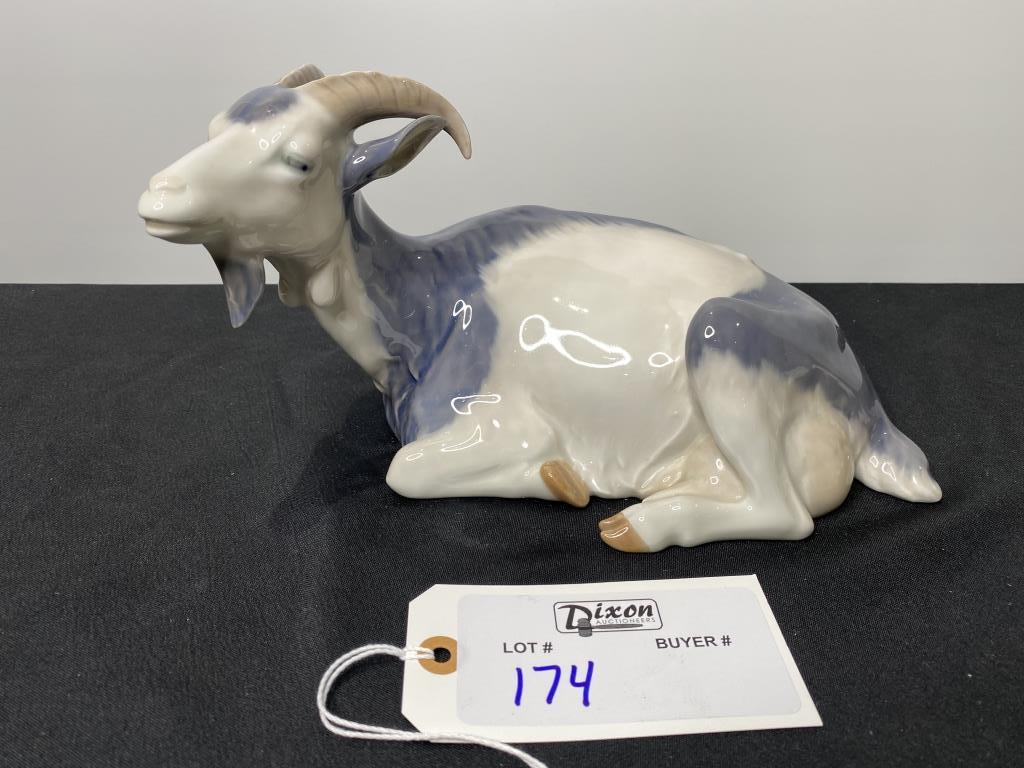 ROYAL COPENHAGEN GOAT 466 3 LINE MARK 9X6.5X5.75: 9X6.5X5.75