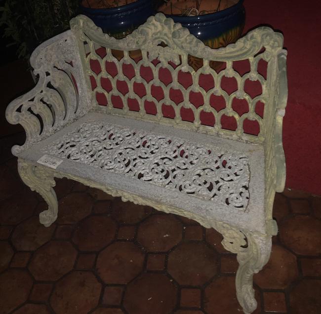 METAL GARDEN BENCH WITH PATINA PICKUP ONLY HOMESTEAD FL (1 of 1)