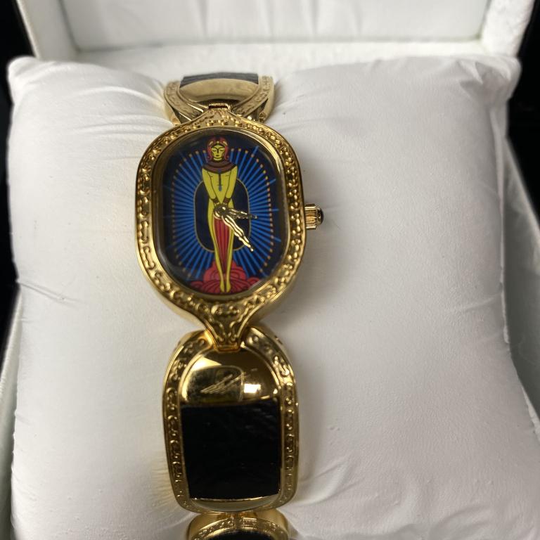 ERTE' WATCH GOLD PLATED SS XW1005: BOX IS SCUFFED/FADED UNUSED CONDITION