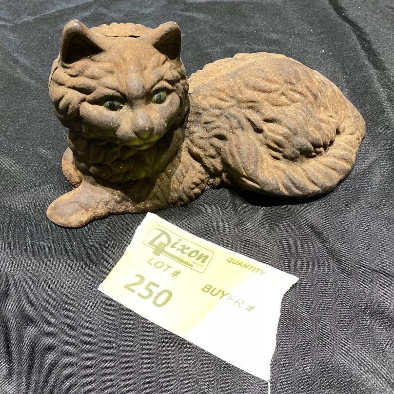 CAST IRON CAT DOOR STOP: 11" X 5" X 6"