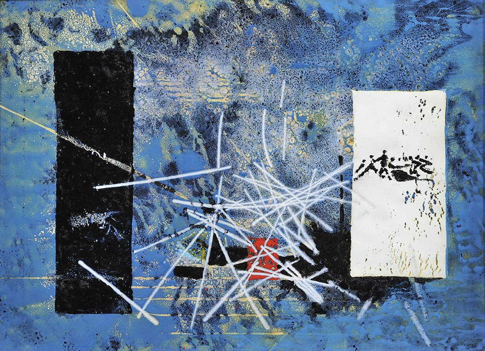 Sargent Johnson, 1888-1967, Untitled (Abstract): Sargent Johnson 1888-1967 Untitled (Abstract) c. 1950 enamel on copper 9 x 12 inches signed verso Provenance: The Melvin Holmes Collection of African American Art, CA Literature: The M