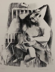Ernest Crichlow, 1914-2005, Lovers: Ernest Crichlow 1914-2005 Lovers 1938 lithograph on cream wove paper signed, titled, and numbered 27/30 14 x 11-3/4 inches Collection of Faith Grobman, New Jersey.