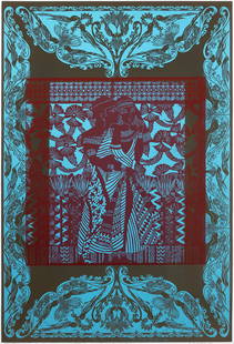 Nefertiti Goodman, 1917-2010, The Lovers in the: Nefertiti Goodman 1917-2010 The Lovers in the Majestic Garden 1998 linocut 36 x 23-1/2 inches signed, titled, and dated UP/PP
