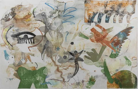 Michael Kelly Williams, b. 1950, Out There: Michael Kelly Williams b. 1950 Out There 1984 Monotype on paper Signed, titled and dated lower margin. Designated "Monotype" in pencil lower left. 22.25 x 34.5 inches, 34 x 46 inches (as