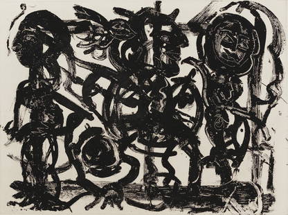 Herbert Gentry, 1919-2003, Three Wise Ones and Friend: Herbert Gentry 1919-2003 Three Wise Ones and Friend 1992 lithograph 19 x 25 iinches signed, titled, dated, and numbered 17/20