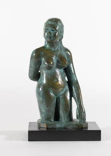 Otto Neals, b. 1931, Sand and Foam: Otto Neals b. 1931 Sand and Foam 1997 bronze with blue-green patina signed, dated and numbered 2/5 11 x 5-1/2 x 3-1/2 inches (sculpture), 5 x 7 x 1 inches (base)