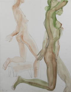 Artis Lane, b. 1927, Untitled (Nudes): Artis Laneb. 1927Untitled (Nudes)watercolor and graphite on paper25 x 19-1/2 inchessigned