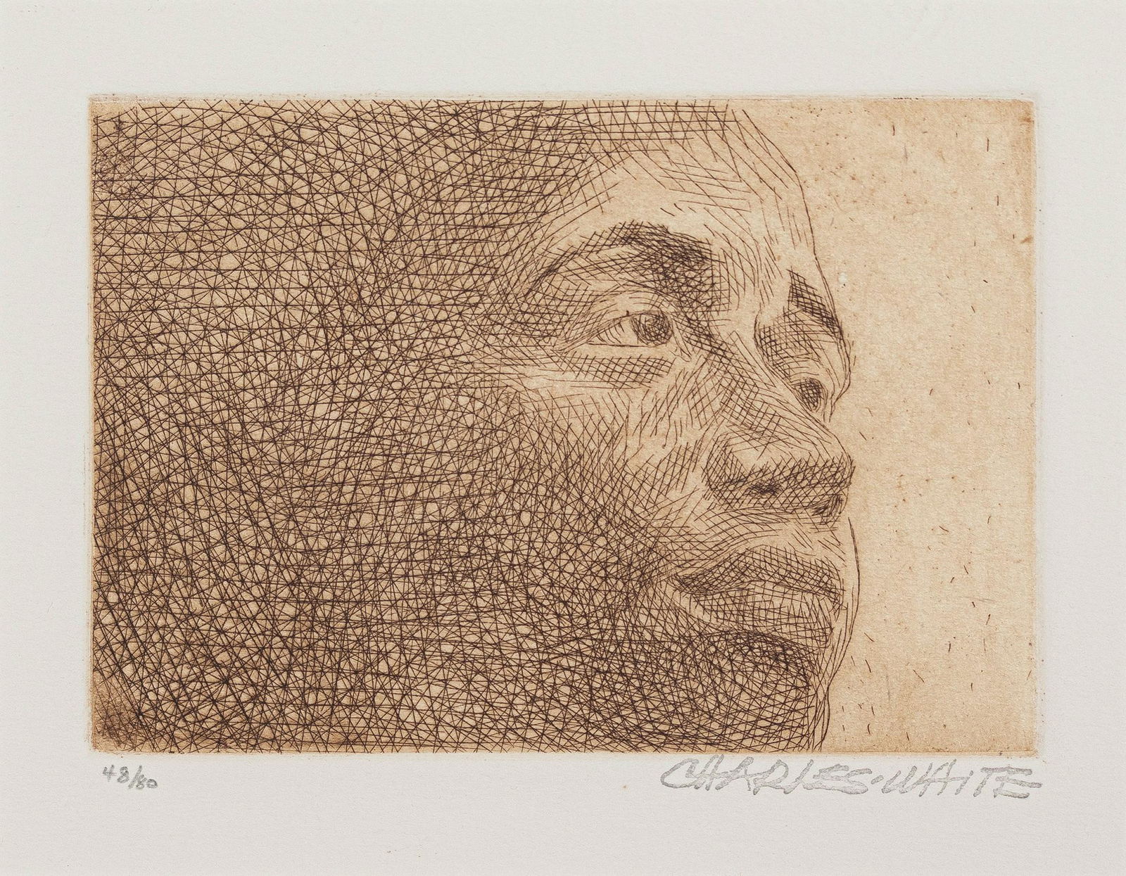 Charles White, 1918-1979, untitled, Head of a Woman III (1 of 2)