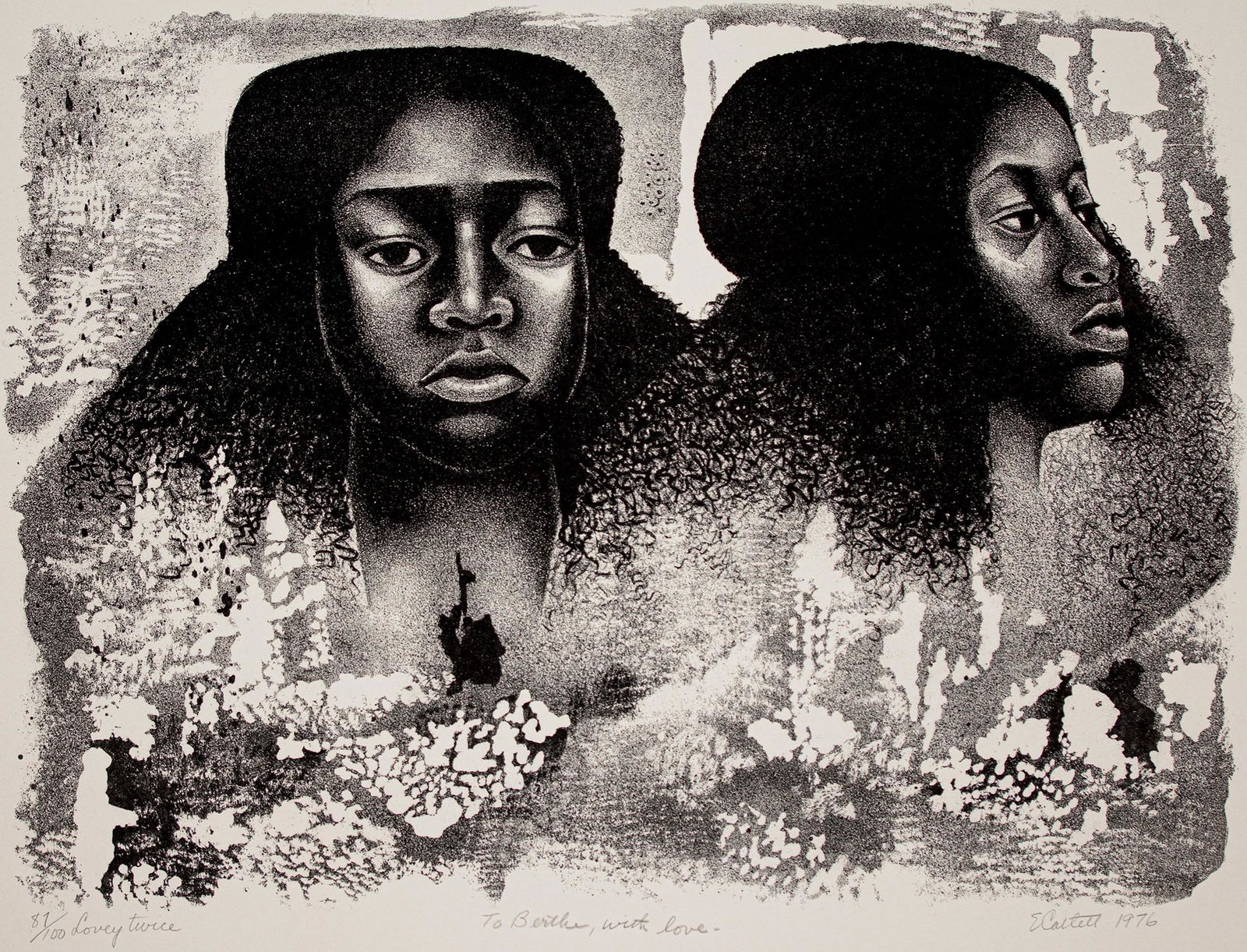 Elizabeth Catlett, 1915-2012, Lovey Twice (1 of 1)