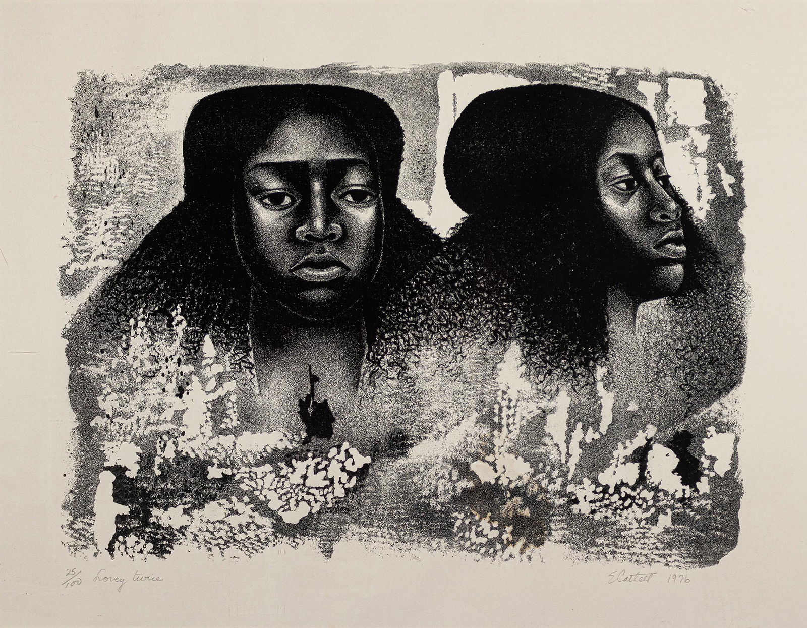 Elizabeth Catlett, 1915-2012, Lovey Twice (1 of 1)