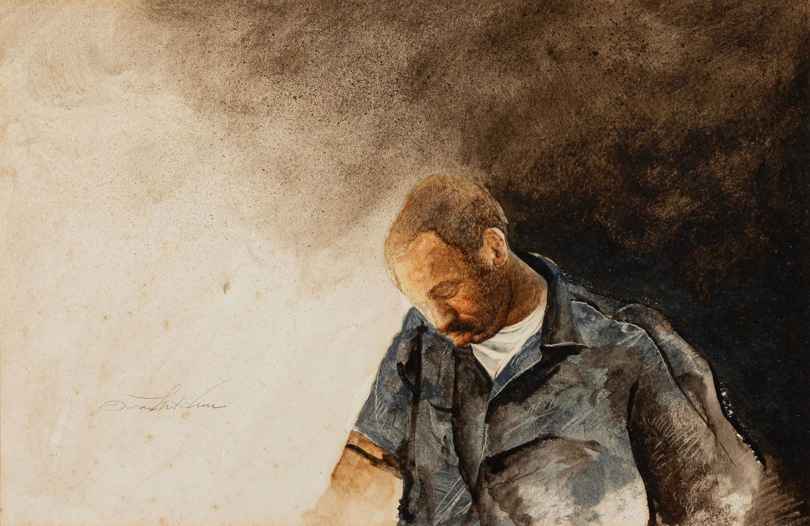 Dean Mitchell, b. 1957, untitled, Drowsing Man (1 of 1)