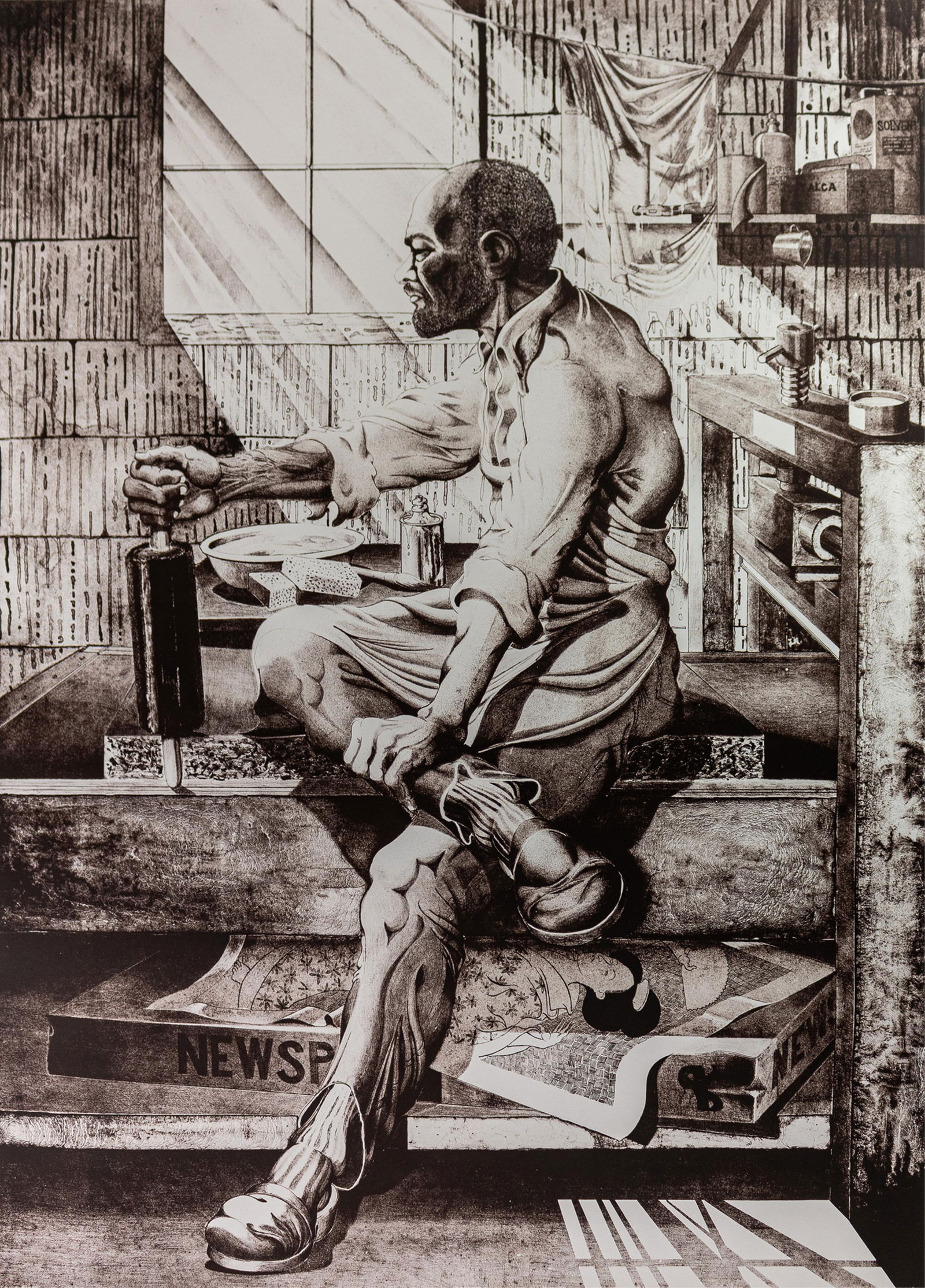 Ron Adams, 1934-2020, Profile in Blue: Ron Adams1934-2020Profile in Blue1988lithograph47-3/8 x 36 inchessigned, dated, numbered, 2/20state edition