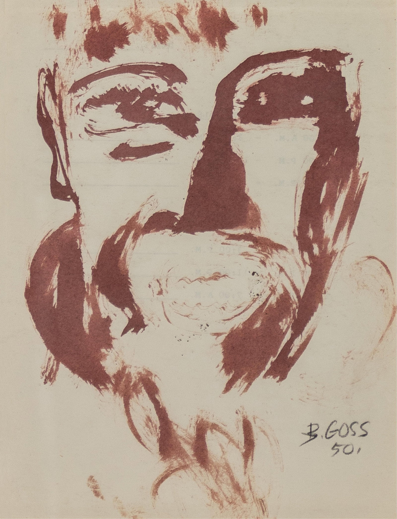 Bernard Goss, 1913-1966, Head of a Man (1 of 2)