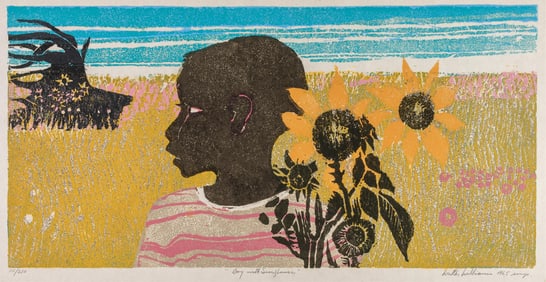 Walter Henry Williams, 1920-1988, Boy with Sunflowers