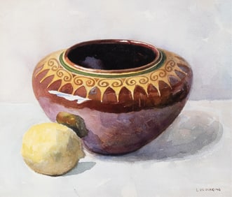 Laura Wheeler Waring, 1887-1948, Still Life with Pottery and Lemon
