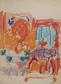 Marzette Watts, 1938-1998, untitled, abstracted interior