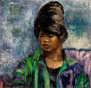 James A. Porter, 1905-1971, untitled, Portrait of a Woman