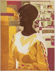 Ernest Crichlow, 1914-2005, Young Lady in Yellow Dress