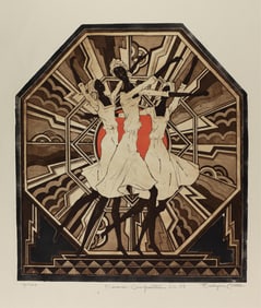 Eldzier Cortor, 1916-2015, Dance Composition No. 35