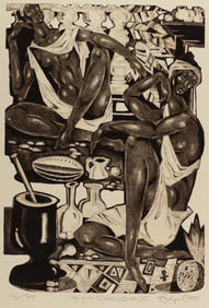 Eldzier Cortor, 1916-2015, Sepia Odalisque I