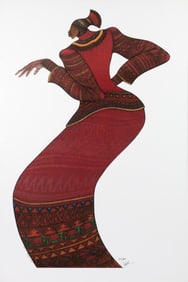 Charles Bibbs, b. 1952, Lady in Red