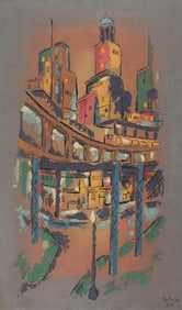 William McBride, 1912-2000, The El (Chicago Loop)