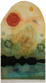 Dana Chandler, b. 1941, Red Moon and Sea Mountains