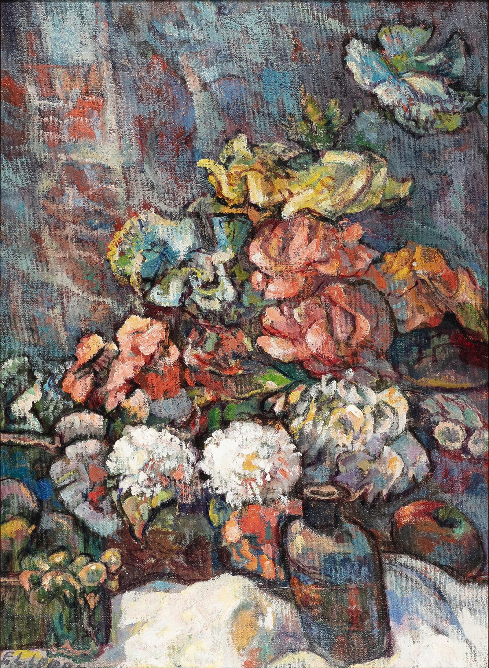 Edward Loper, Sr, 1916-2011, Still Life with a Vase of Flowers: Edward Loper, Sr1916-2011Still Life with a Vase of Flowersc. 1950oil on canvas22 x 16 inchessigned
