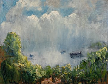 John Wesley Hardrick, 1891-1968, Early Morning Fishing on Lake Winona