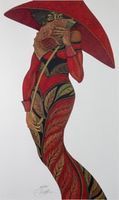 Charles Bibbs, b. 1948, Red Umbrella