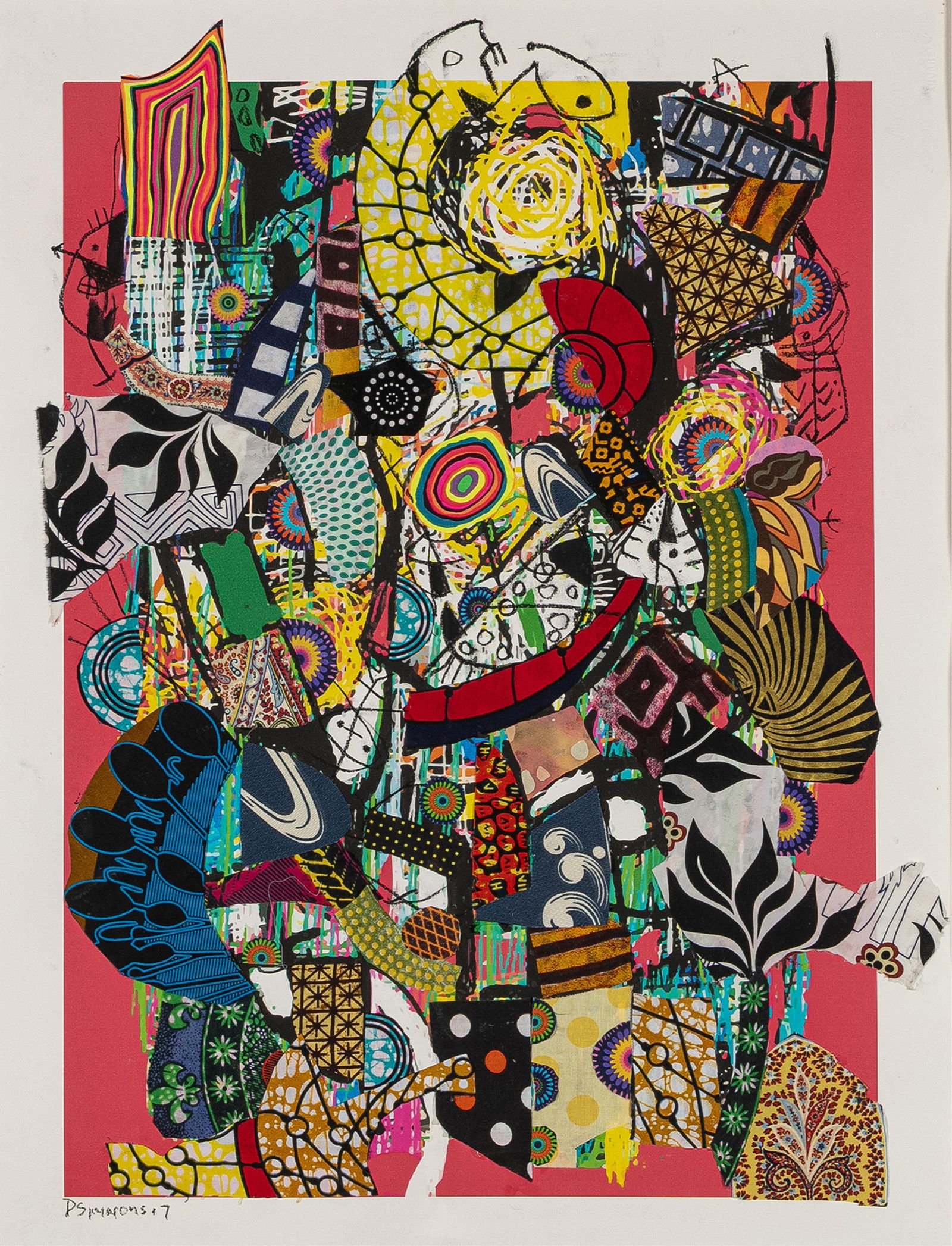 Danny Simmons, b. 1953, untitled: Danny Simmonsb. 1953untitled2017mixed media collage on heavy paper28 x 20-1/2 inchessigned and dated