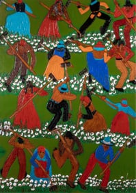Winfred Rembert, 1945-2021, Cotton Picking Scene with Self Portrait