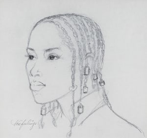 Tom Feelings, 1933-2003, untitled, Head of a Woman