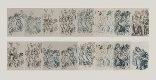 Allan Rohan Crite, 1910-2007, Dancers and Drummers
