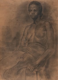 Charles White, 1918-1979, Portrait of a Woman (Giesbe)