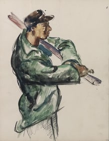Charles White, 1918-1979, Man in a Green Jacket