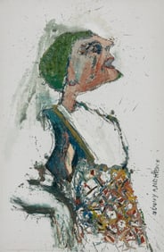 Benny Andrews, 1930-2006, untitled, Portrait of a Woman