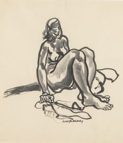 Joseph Delaney, 1904-1981, untitled, Seated Nude