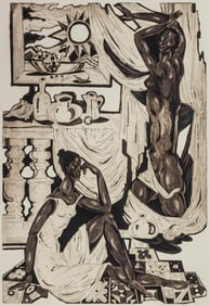 Eldzier Cortor, 1916-2015, Sepia Odalisque IV