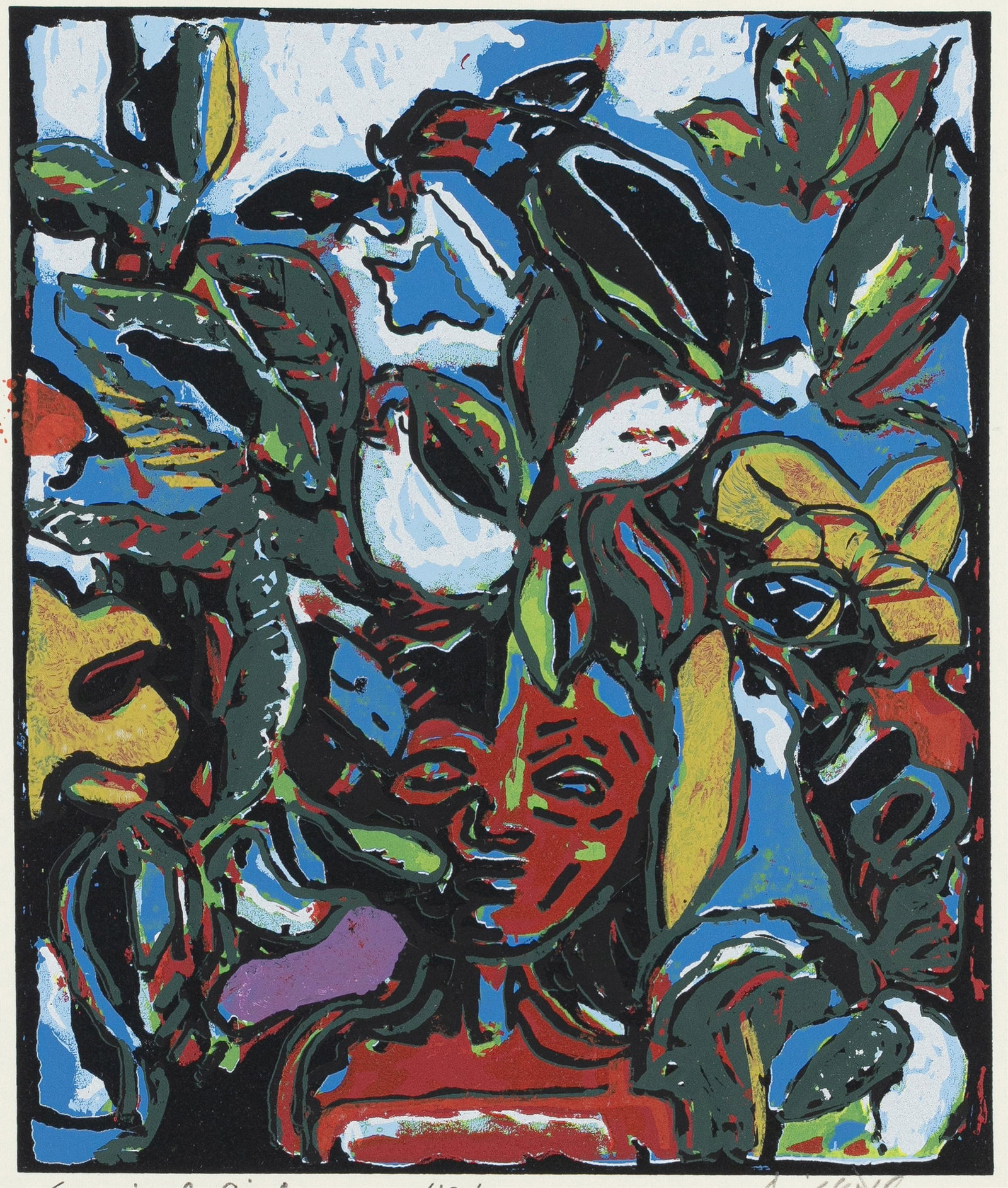 David C. Driskell, 1931-2020, Tropical Girl: David C. Driskell1931-2020Tropical Girl2009serigraph8 x 6-3/4 inches (image)15 x 11 inches (sheet)signed, dated, titled and numbered 49/75