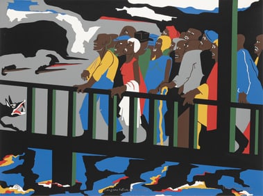 Jacob Lawrence, 1917-2000, Confrontation at the Bridge